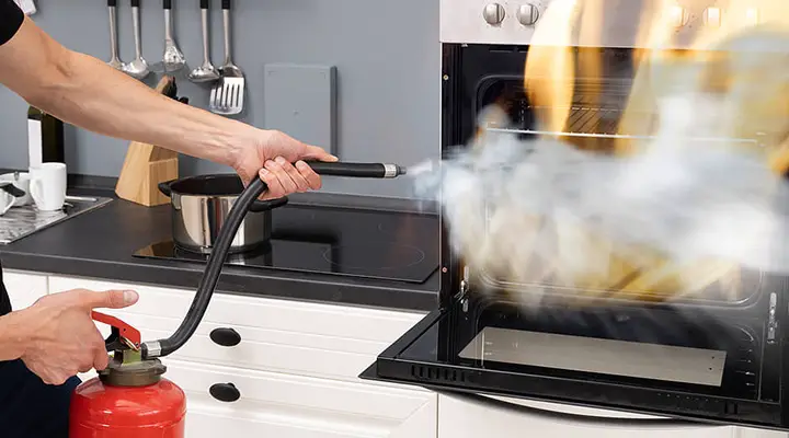 How to Clean Fire Extinguisher Residue From Oven